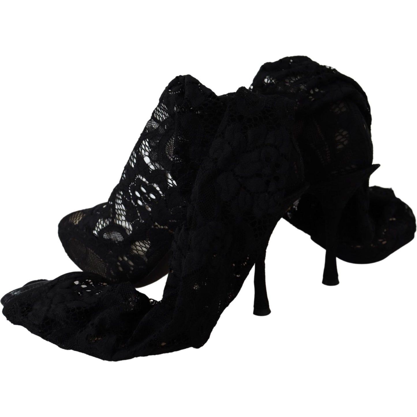 Dolce & Gabbana Elegant Black Stretch Sock Pumps Dolce & Gabbana Black