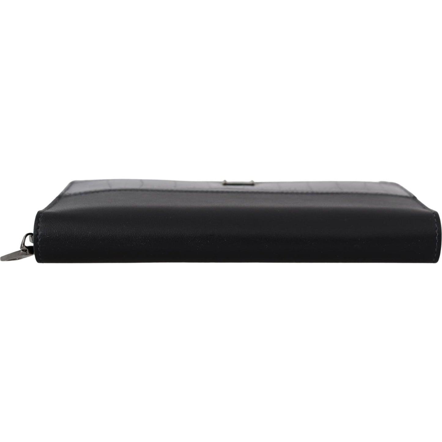 Dolce & Gabbana Elegant Textured Leather Zip-Around Wallet Dolce & Gabbana Black