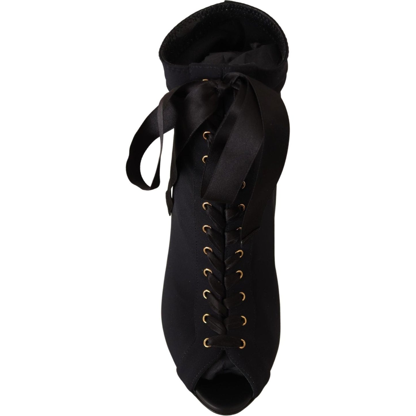 Dolce & Gabbana Elegant Ankle Open Toe Heel Boots Dolce & Gabbana Black