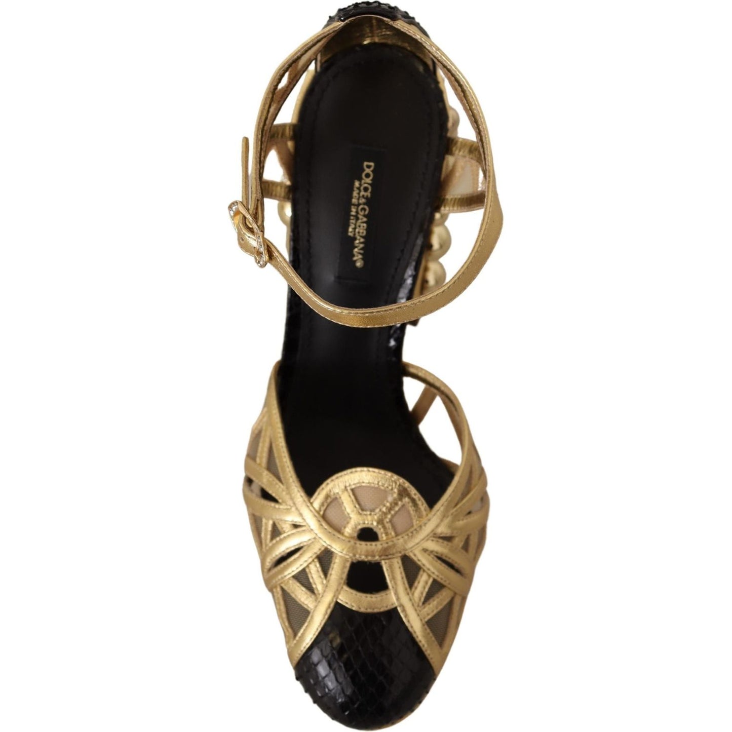 Dolce & Gabbana Elegant Crystal Studded Leather Pumps Dolce & Gabbana Tan
