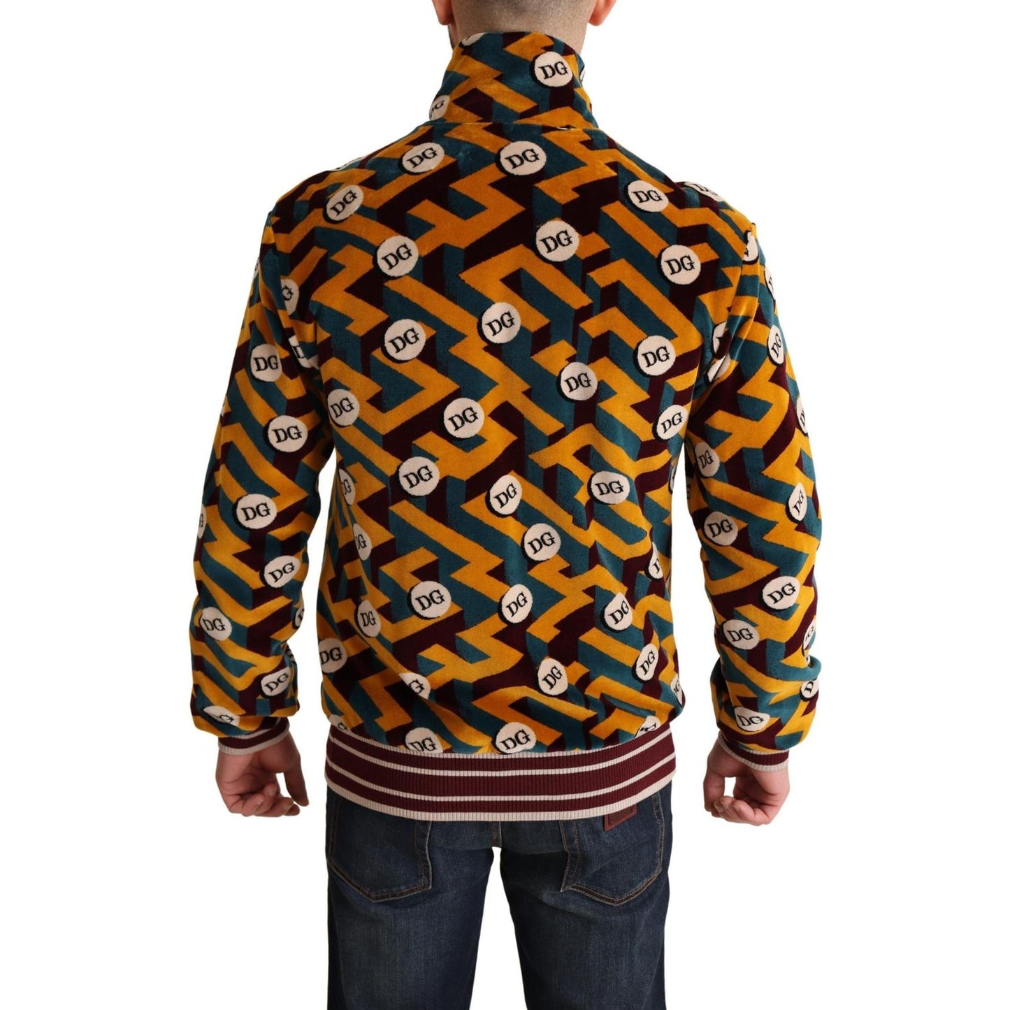 Dolce & Gabbana Elegant Multicolor Zip Sweater Dolce & Gabbana Dark Khaki