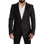 Dolce & Gabbana Black Metallic Slim Jacket Tuxedo Blazer JKT2827-50