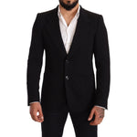Dolce & Gabbana Black Cotton Slim Fit Coat Jacket Blazer JKT2852-48