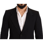 Dolce & Gabbana Black Cotton Slim Fit Coat Jacket Blazer JKT2852-48