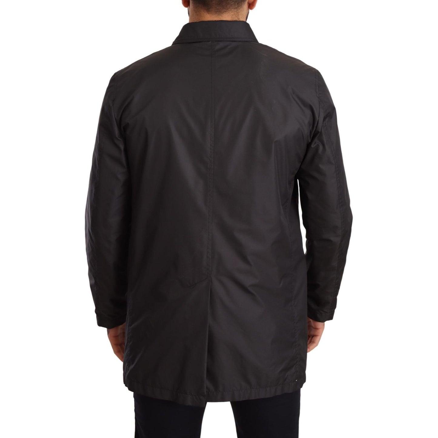 Dolce & Gabbana Elegant Black Trench Coat for Sophisticated Men Dolce & Gabbana Dark Slate Gray