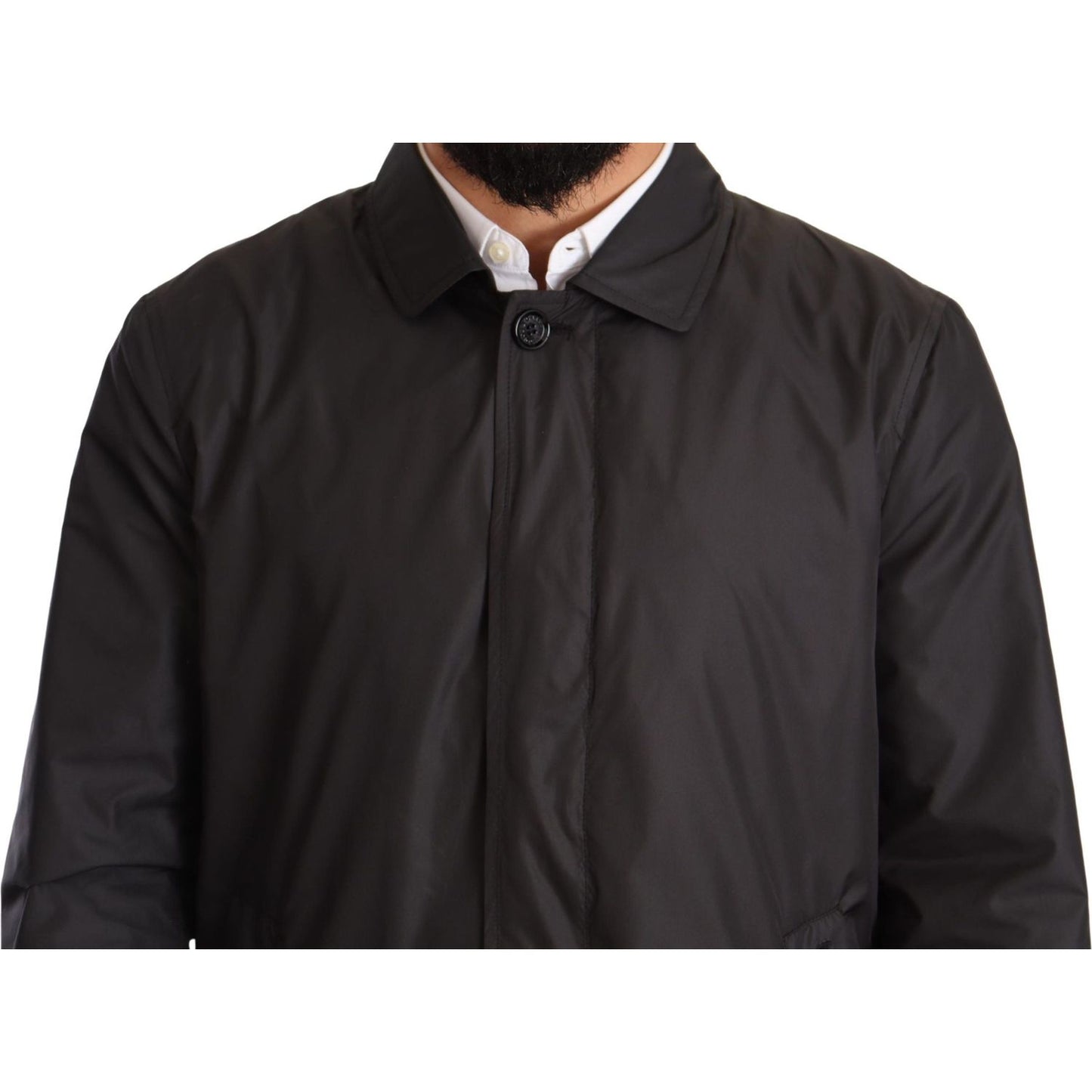 Dolce & Gabbana Elegant Black Trench Coat for Sophisticated Men Dolce & Gabbana Dark Slate Gray