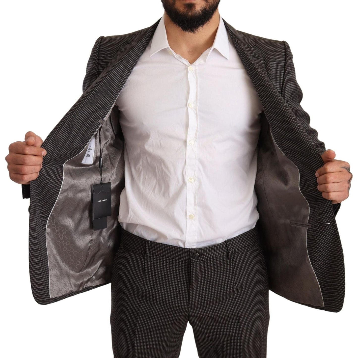 Dolce & Gabbana Elegant Gray Martini Woolen Suit Set Suit Dolce & Gabbana Light Gray
