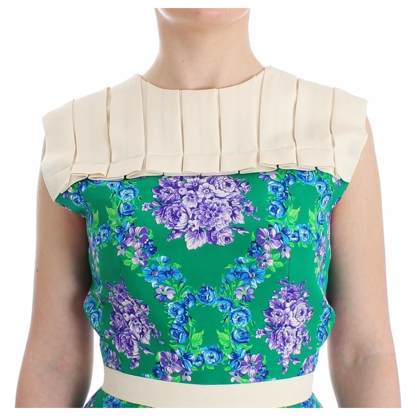 Caterina Gatta Chic Artisan Sleeveless Multicolor Dress WOMAN DRESSES Caterina Gatta Dark Cyan