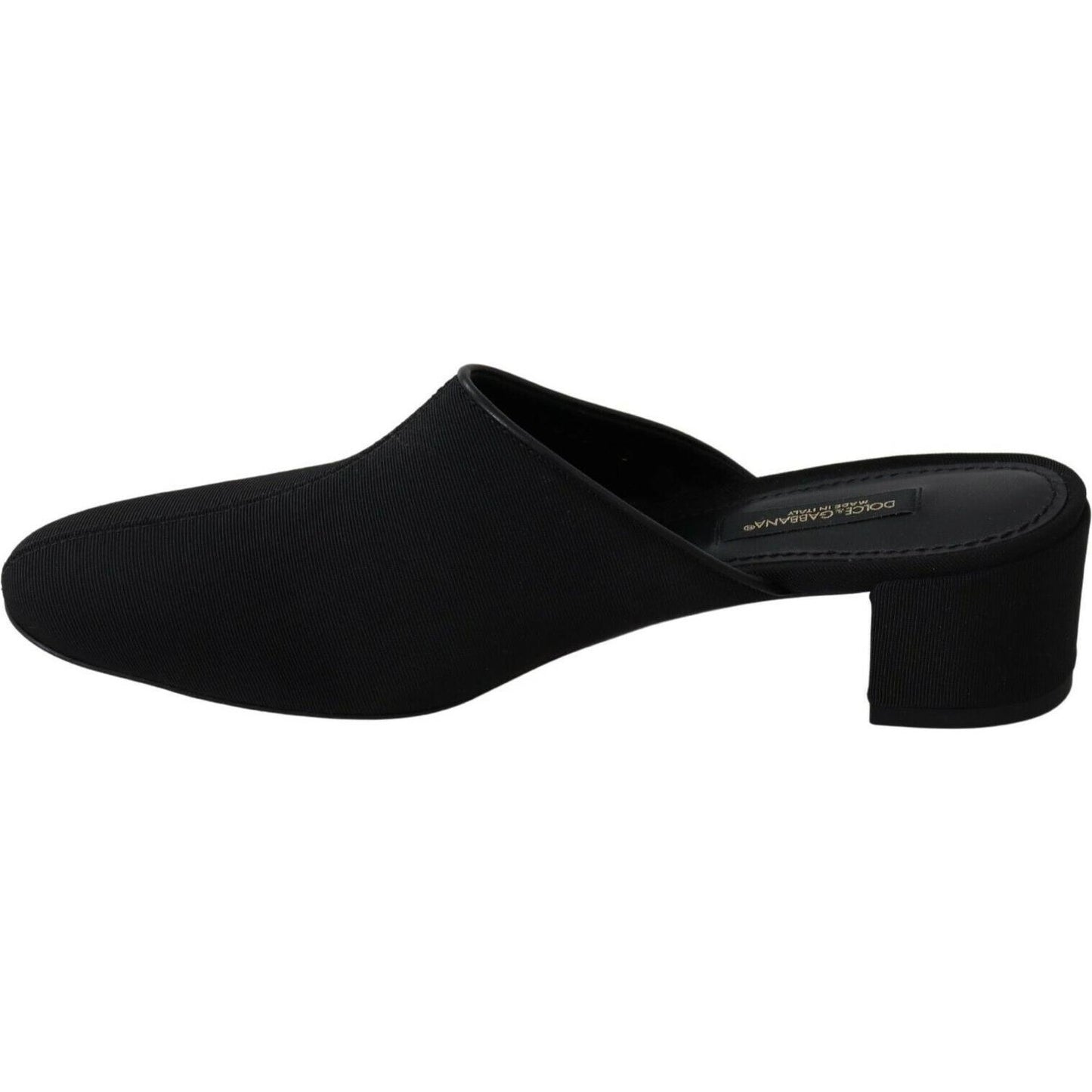 Dolce & Gabbana Chic Black Grosgrain Slide Sandals WOMAN SANDALS Dolce & Gabbana Black