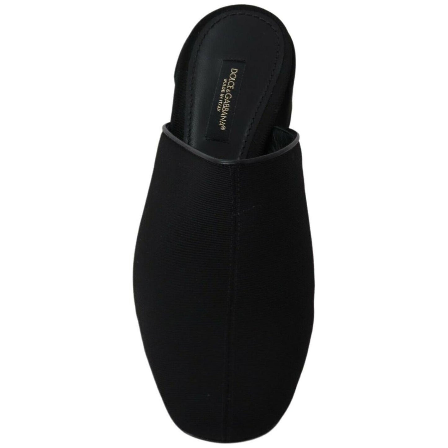 Dolce & Gabbana Chic Black Grosgrain Slide Sandals WOMAN SANDALS Dolce & Gabbana Black