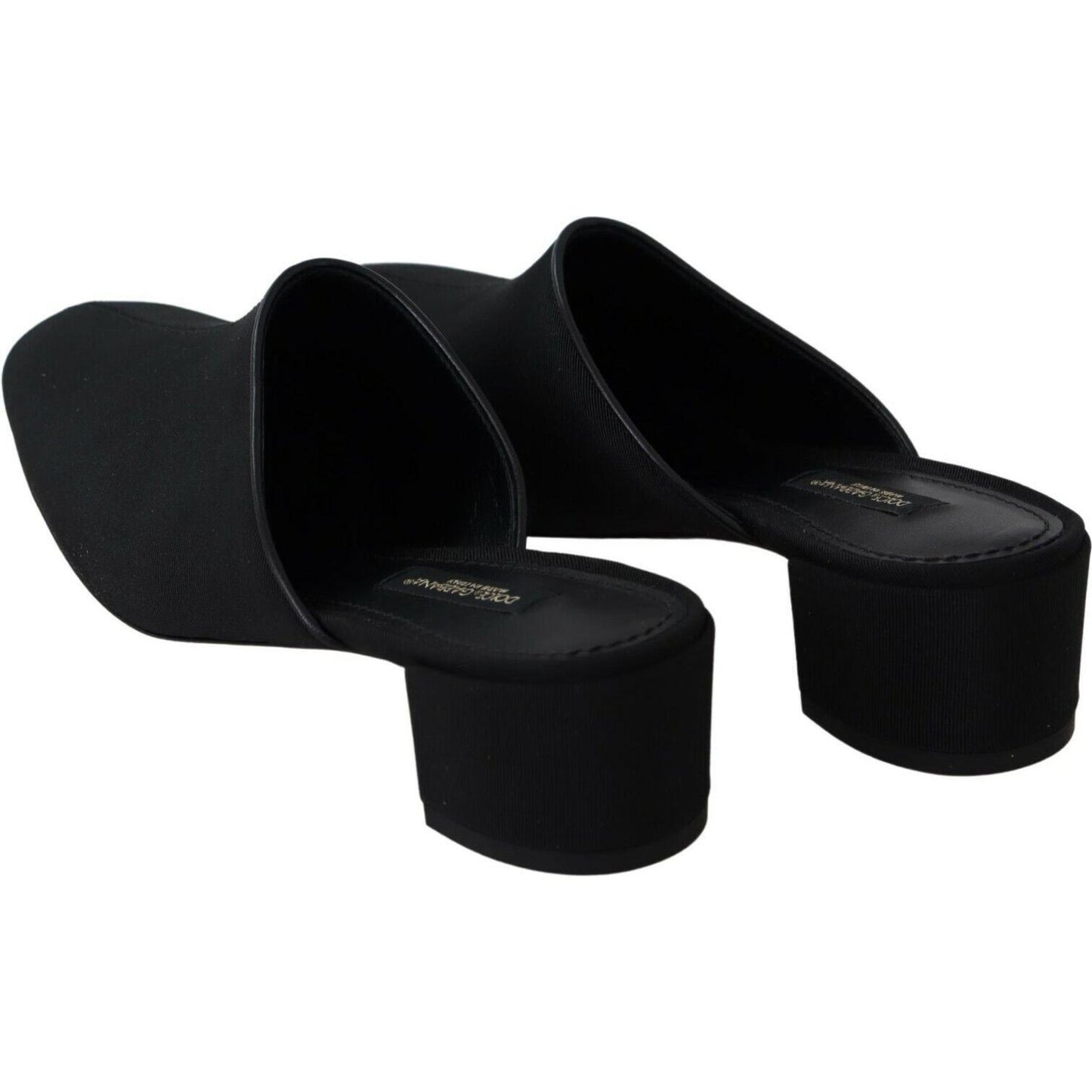 Dolce & Gabbana Chic Black Grosgrain Slide Sandals WOMAN SANDALS Dolce & Gabbana Black