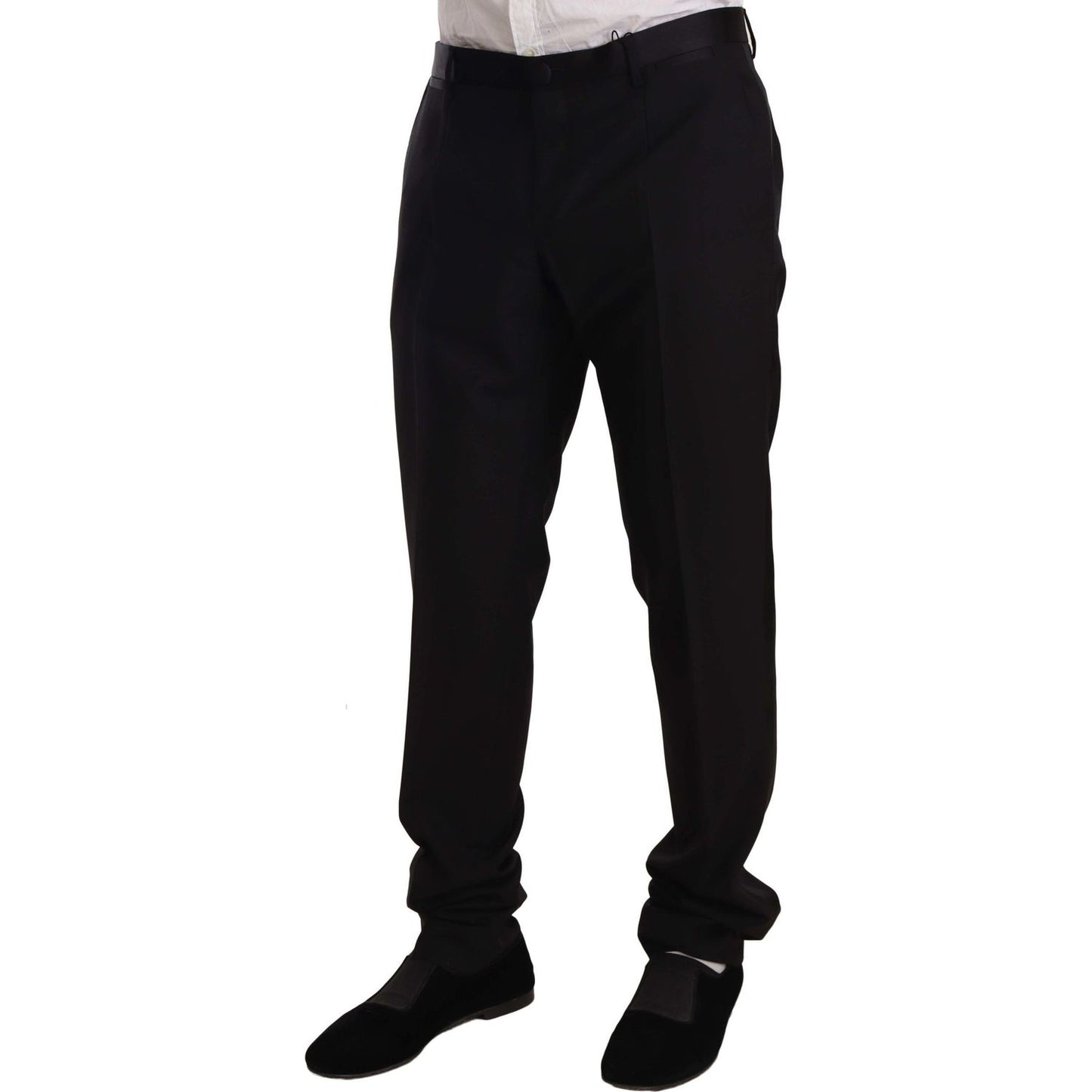 Dolce & Gabbana Elegant Black Skinny Tuxedo Trousers MAN TROUSERS Dolce & Gabbana Black