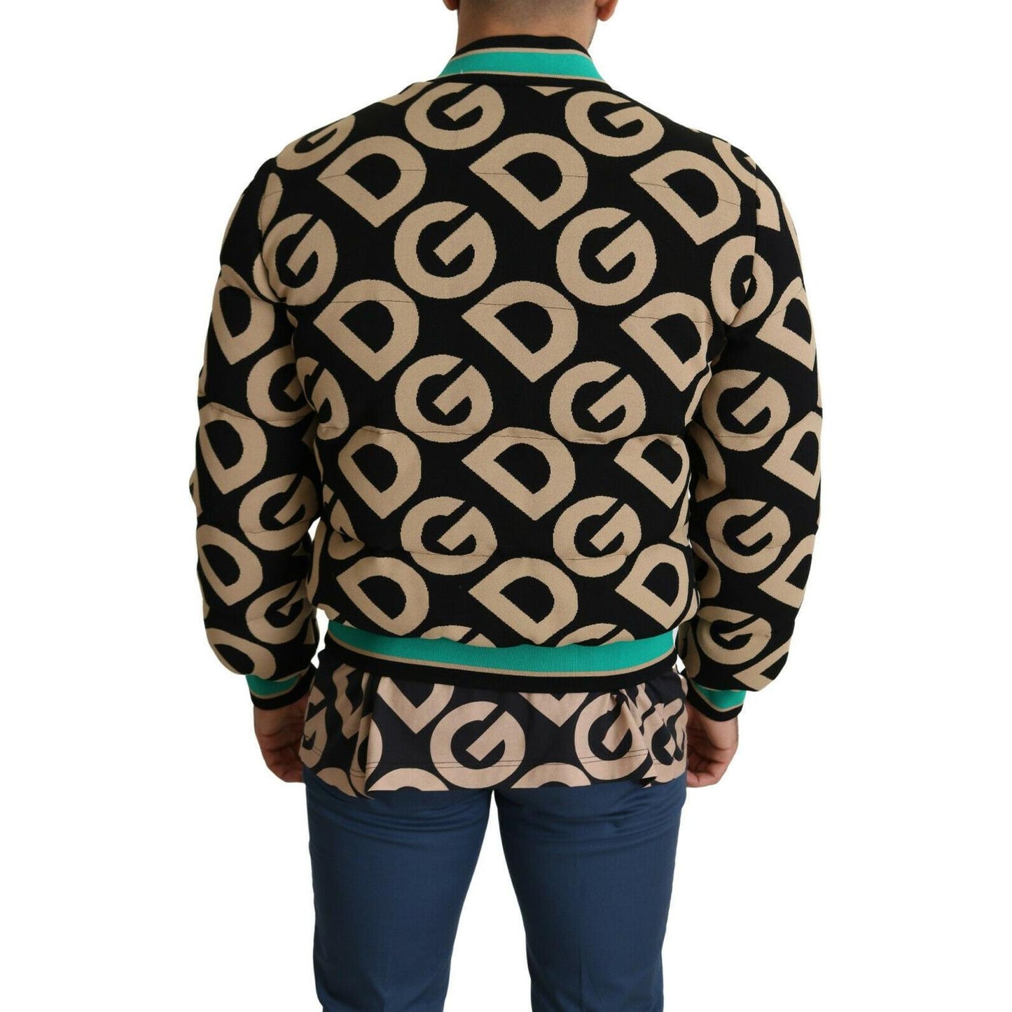 Dolce & Gabbana Iconic Printed Bomber Jacket – Exquisite Design Dolce & Gabbana Black