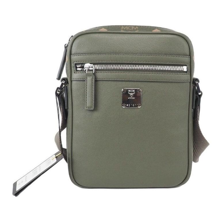 MCM Klassik Mini Sea Turtle Visetos Mixed Leather Multifunction Crossbody Bag Green MCM Dim Gray