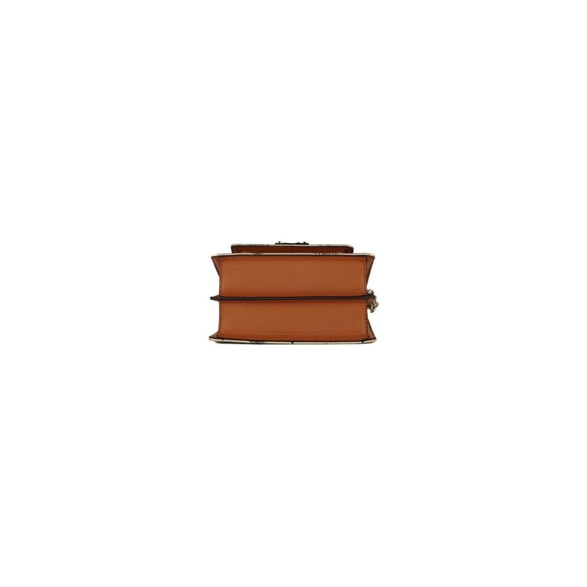 MCM Signature Berlin Gold Diamond Logo Leather Mini Flap Lock Crossbody Handbag Crossbody Bag MCM Sienna