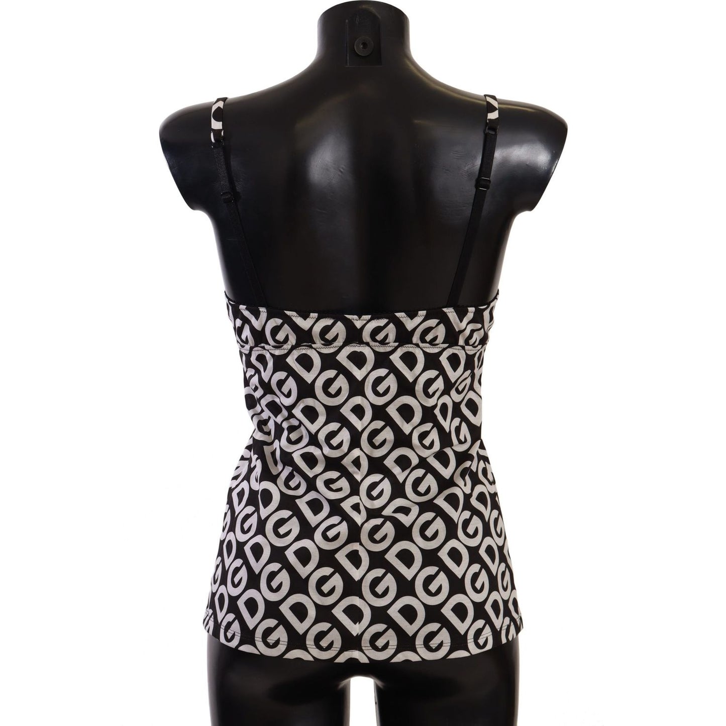 Dolce & Gabbana Chic Logo Print Camisole Tank Top WOMAN SWIMWEAR Dolce & Gabbana Dark Gray