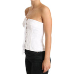 Dolce & Gabbana White PALERMO Bustier Cotton Top Corset TSH3408 - 40