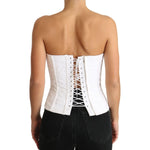 Dolce & Gabbana White PALERMO Bustier Cotton Top Corset TSH3408 - 40