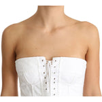 Dolce & Gabbana White PALERMO Bustier Cotton Top Corset TSH3408 - 40
