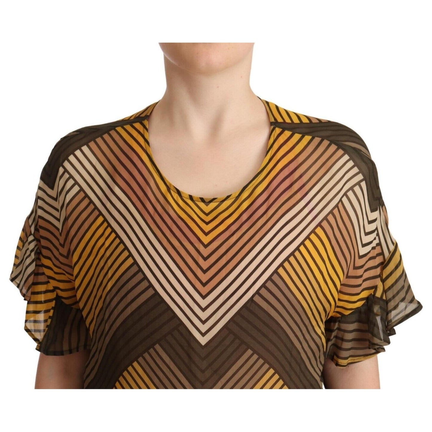 Twinset Chic Multicolor Striped Short Sleeve Blouse WOMAN T-SHIRTS Twinset Sienna