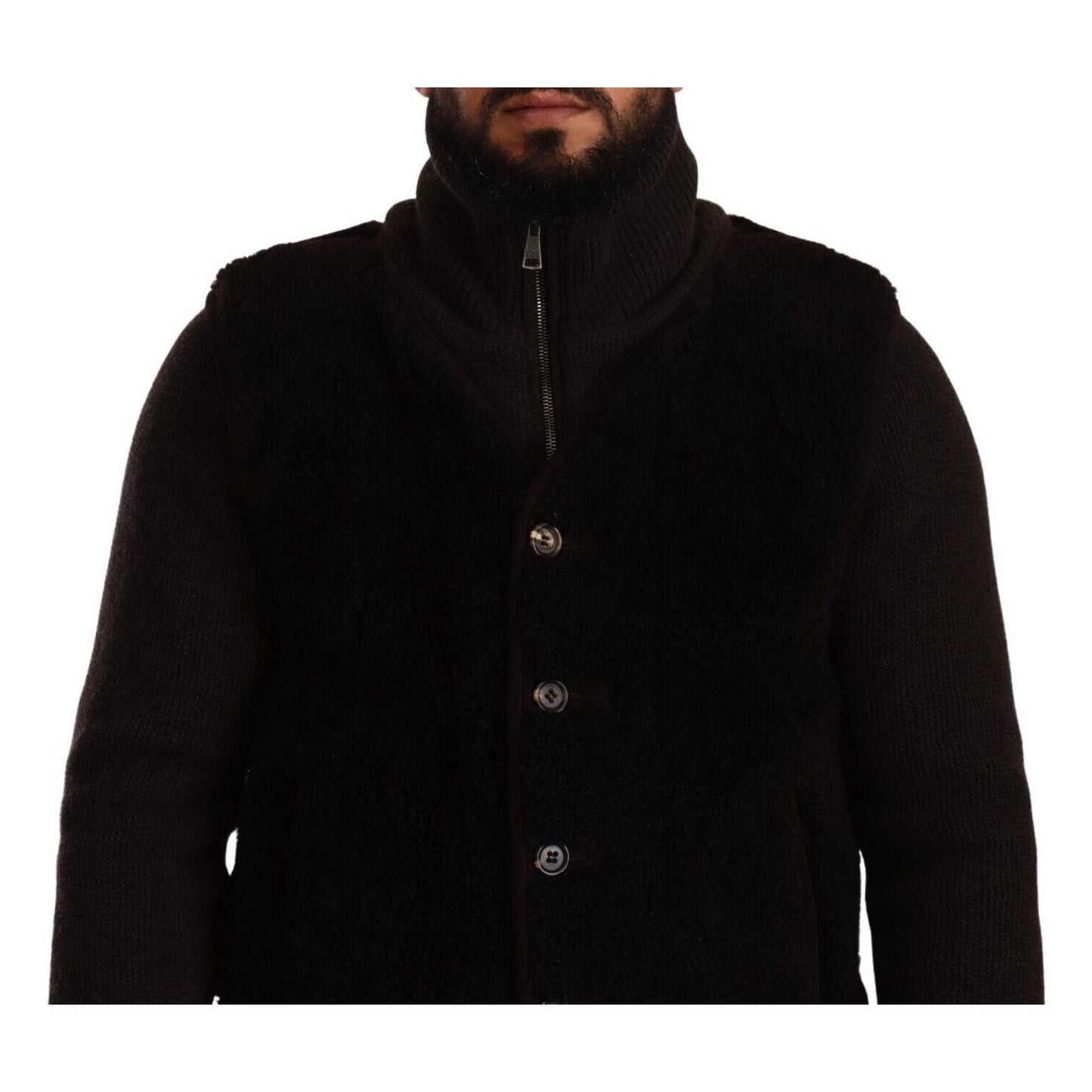 Dolce & Gabbana Elegant Leather Bomber Jacket Dolce & Gabbana Black