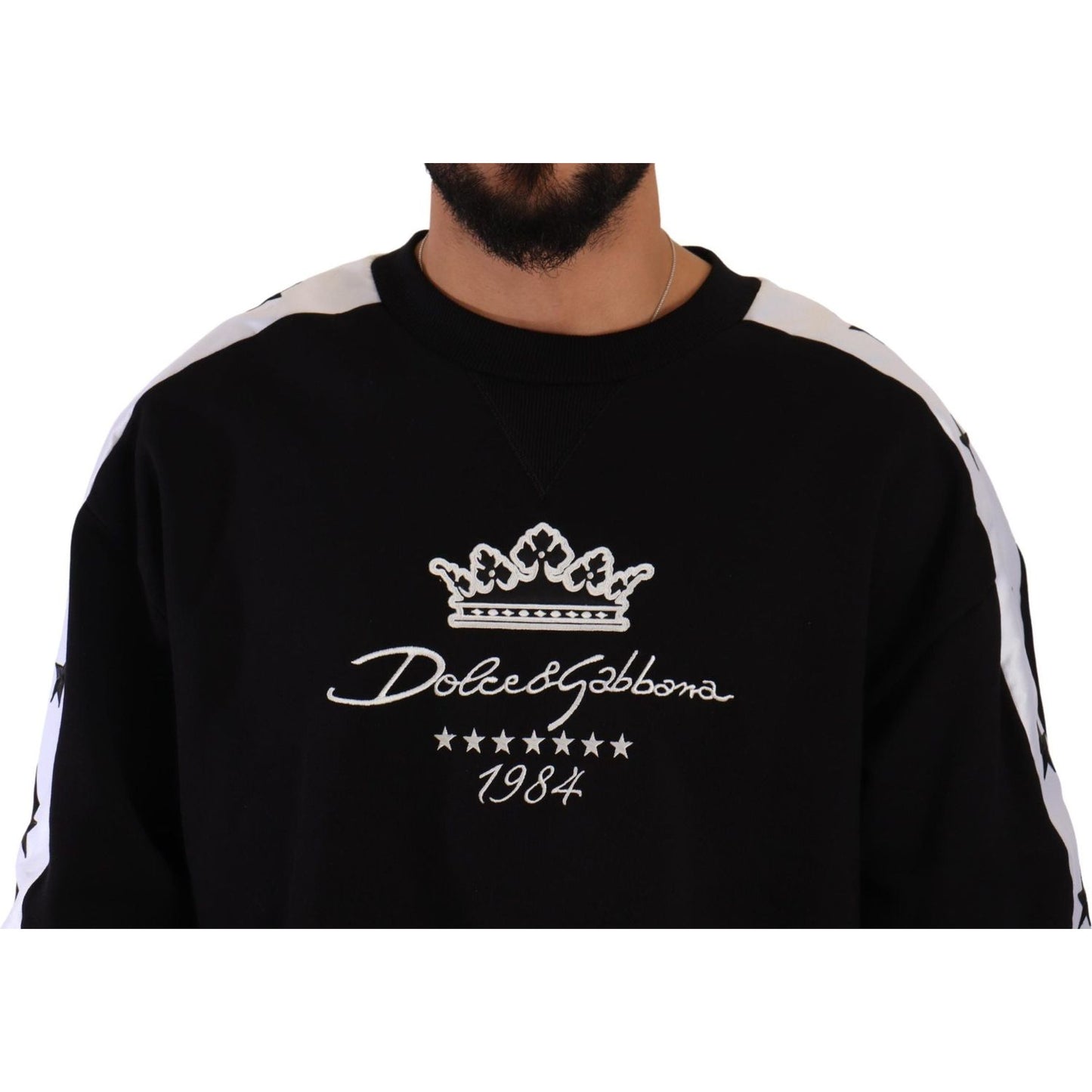 Dolce & Gabbana Elegant Crown 1984 Crewneck Sweater Dolce & Gabbana Black