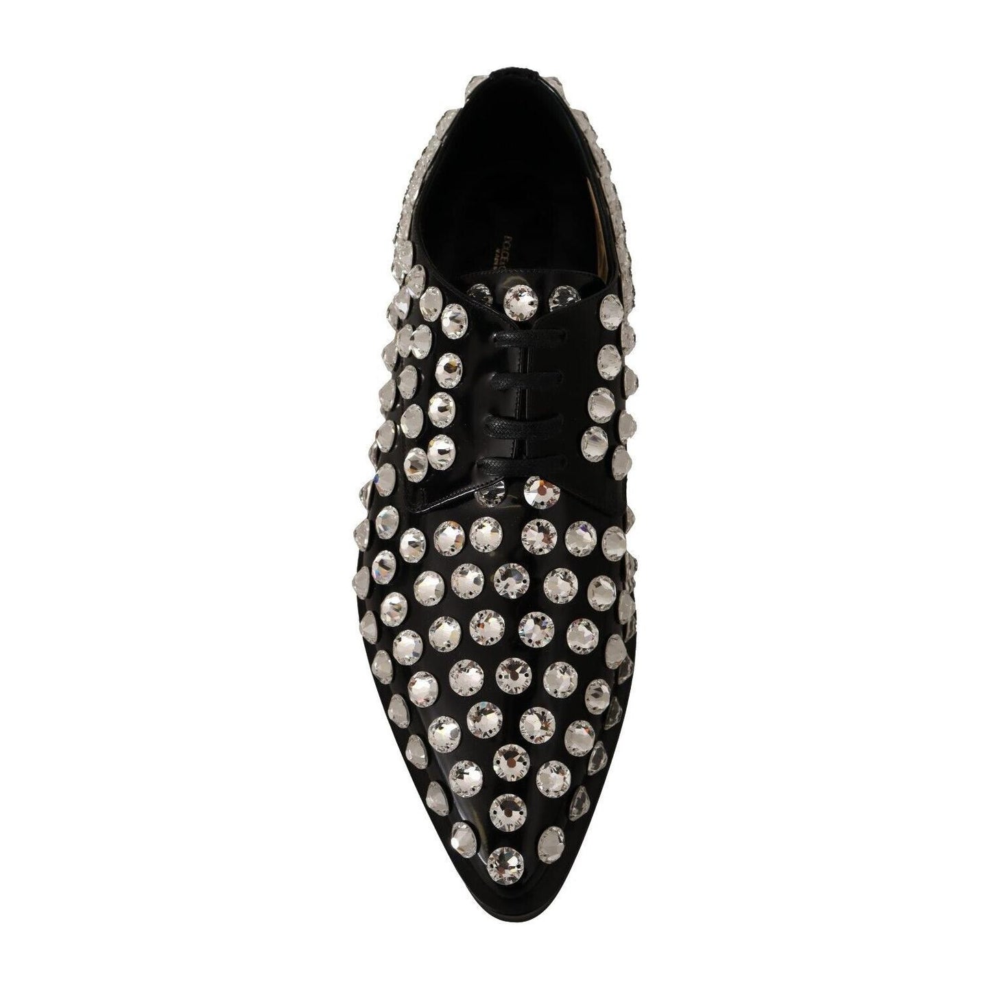 Dolce & Gabbana Crystal-Embellished Leather Formal Flats Dolce & Gabbana Gray