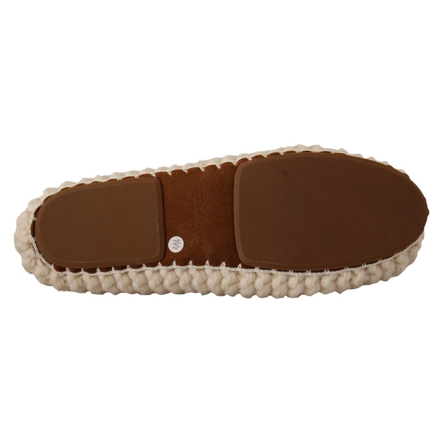 Dolce & Gabbana Chic Wool Knit Ballerina Flats Dolce & Gabbana Saddle Brown