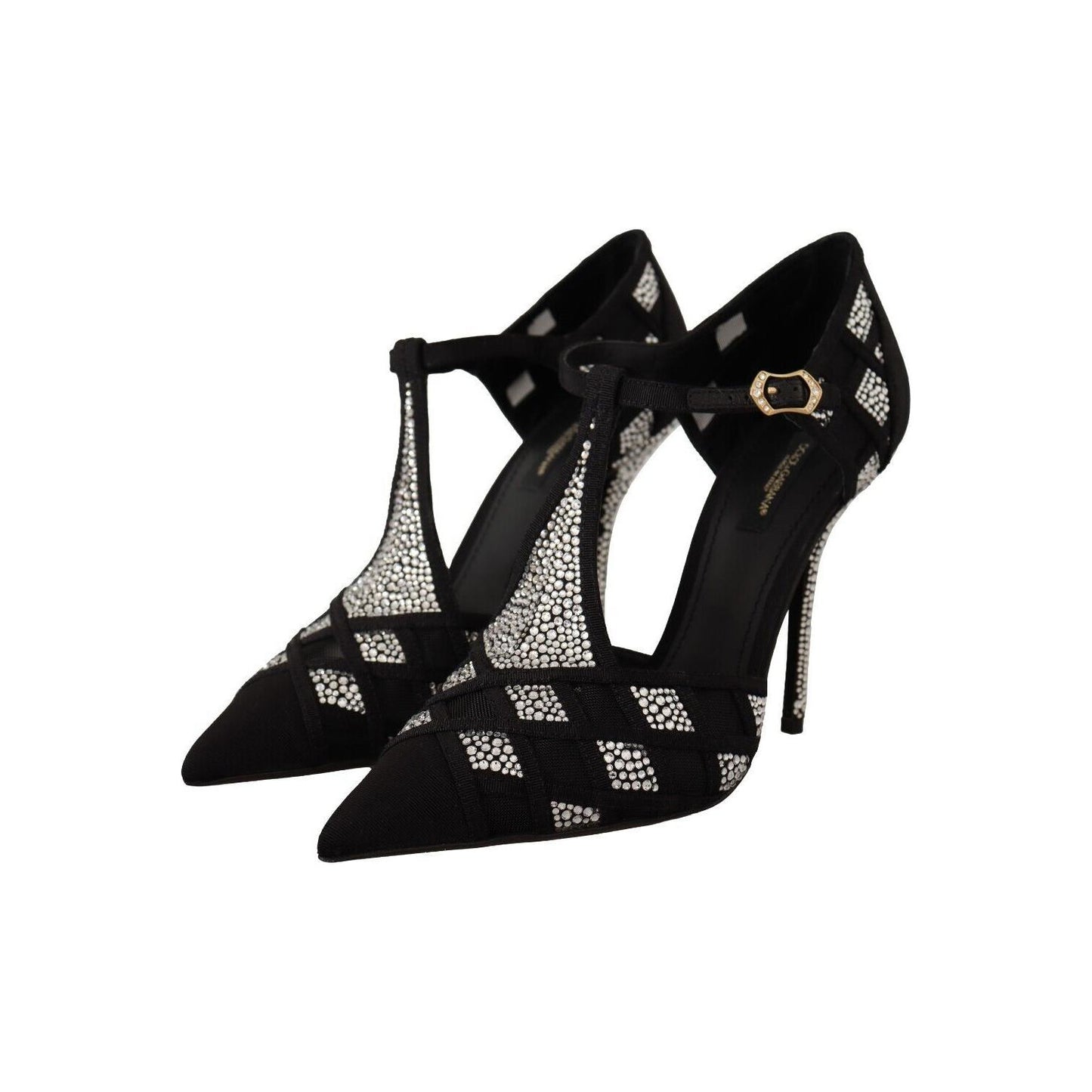 Dolce & Gabbana Elegant Crystal-Embellished Suede Pumps Dolce & Gabbana Black