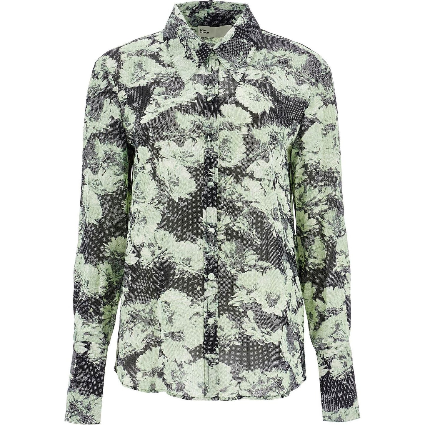 Tory Burch printed viscose shirt Topwear Tory Burch Gray