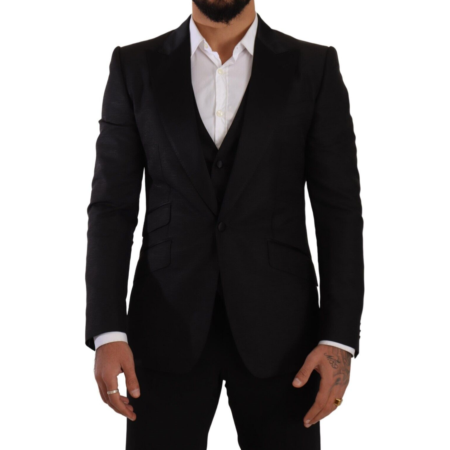 Dolce & Gabbana Sicilia Slim Fit Black Suit Ensemble Dolce & Gabbana Black
