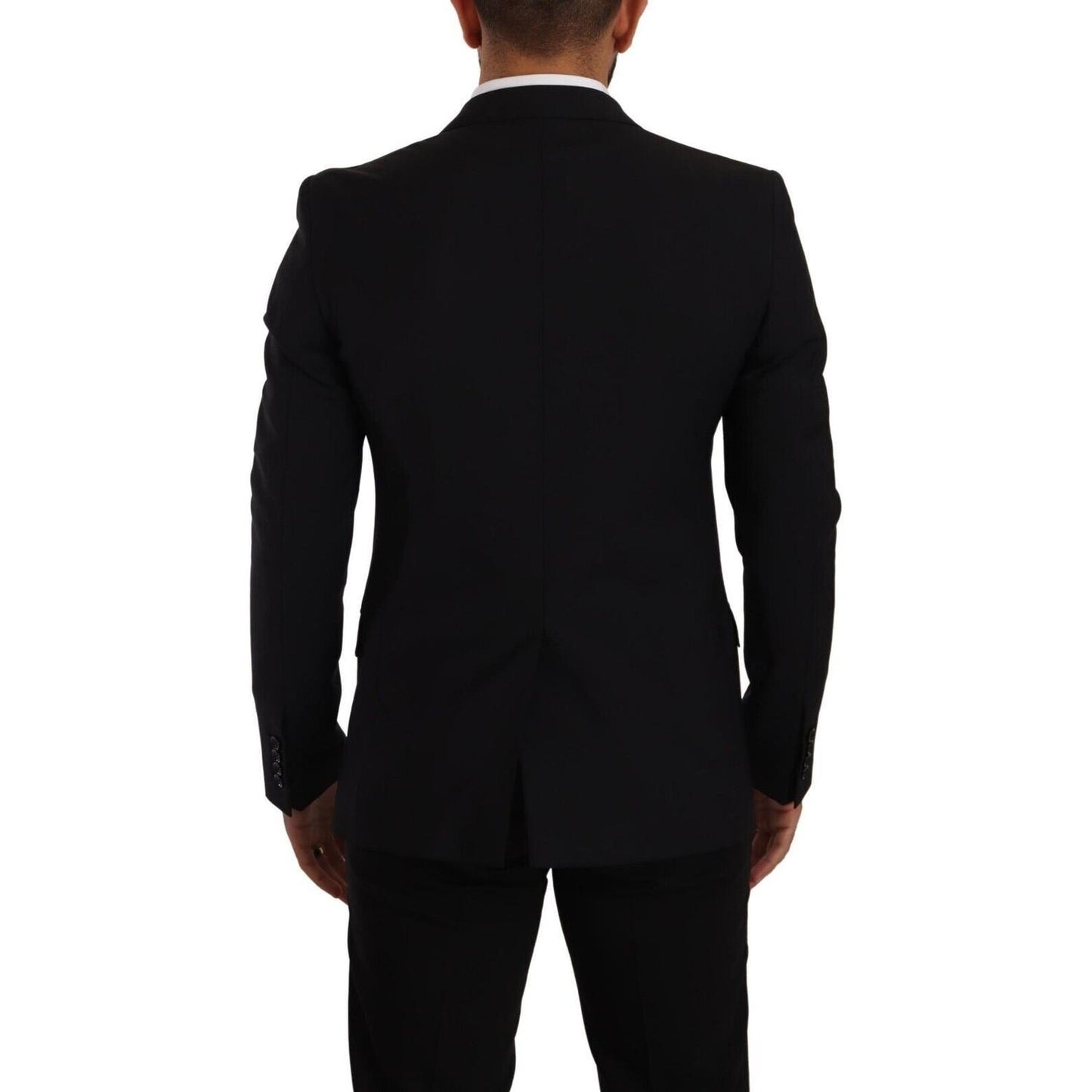 Dolce & Gabbana Elegant Black Martini Slim Fit Blazer and Vest Dolce & Gabbana Black