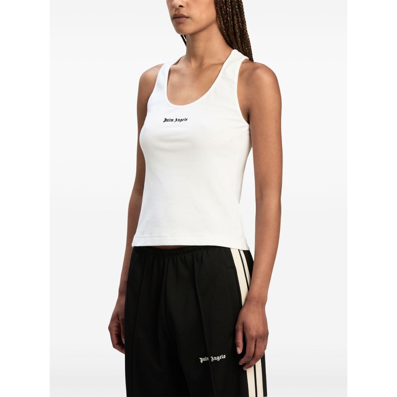 Palm Angels Top White Topwear Palm Angels Black