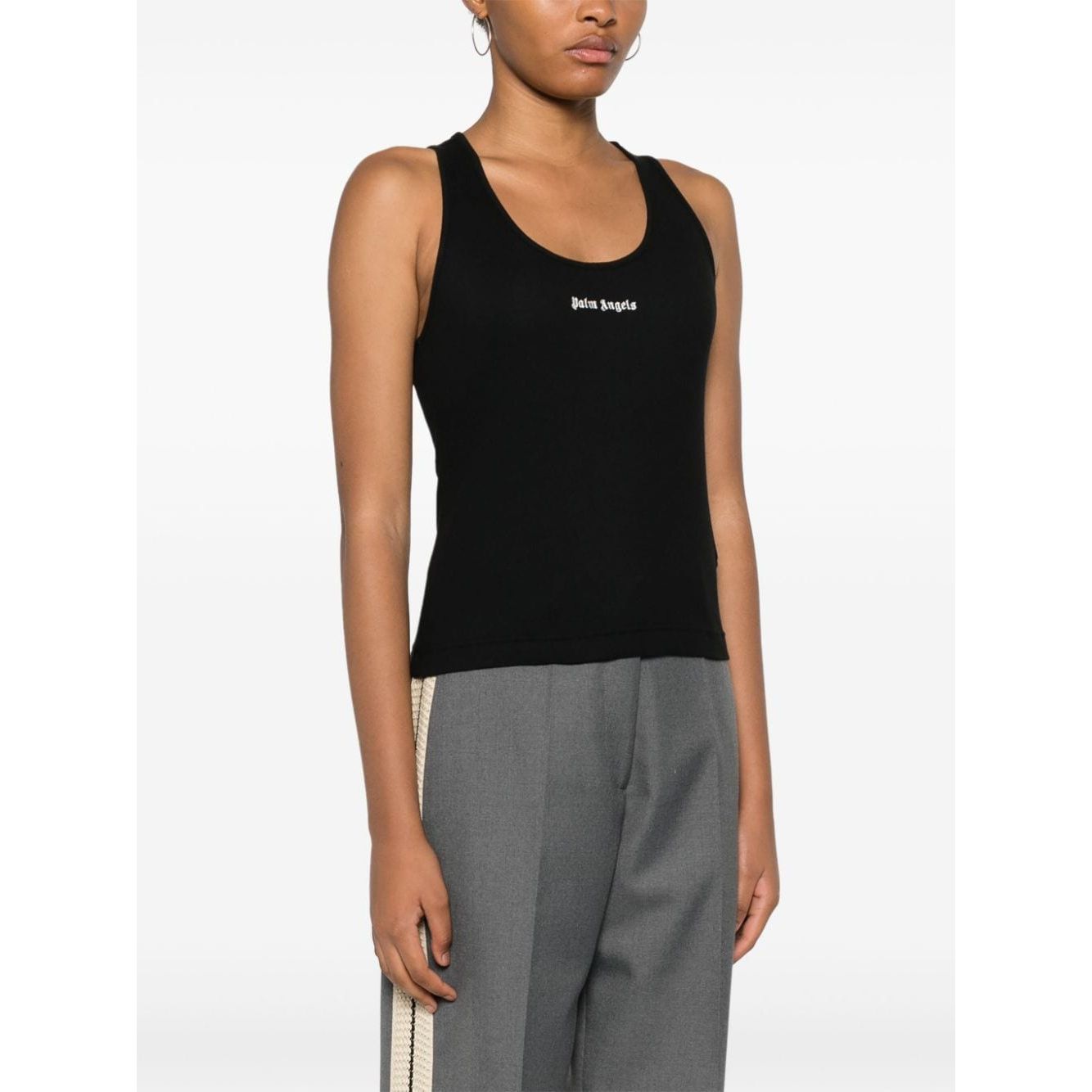Palm Angels Top Black Topwear Palm Angels White Smoke
