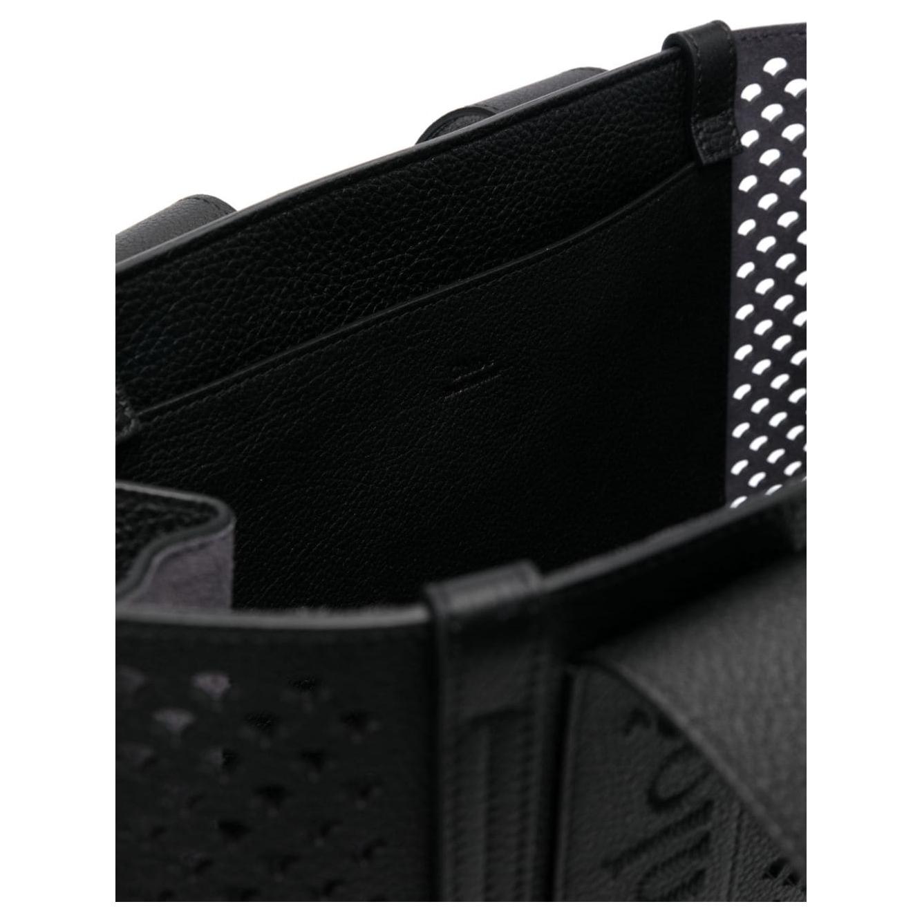 Chloè Woody Perforated Leather Tote Bag in Black Shopper Chloè Black