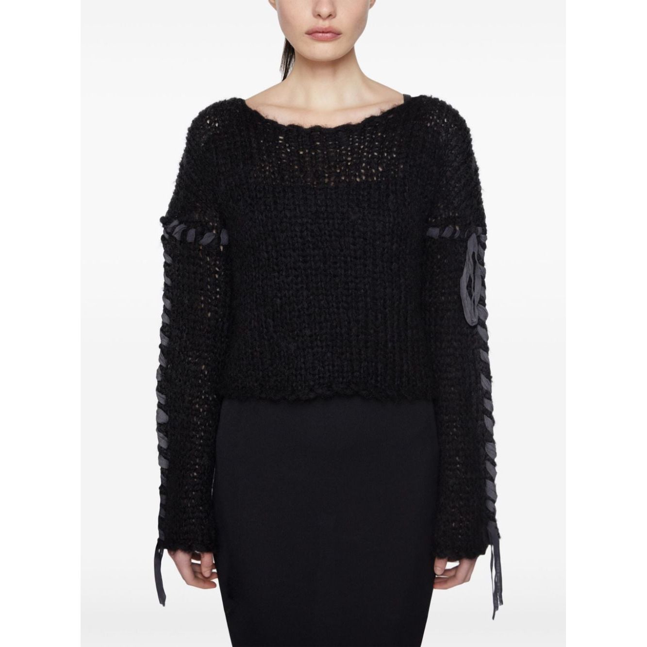 Acne Studios Sweaters Black Topwear Acne Studios White Smoke