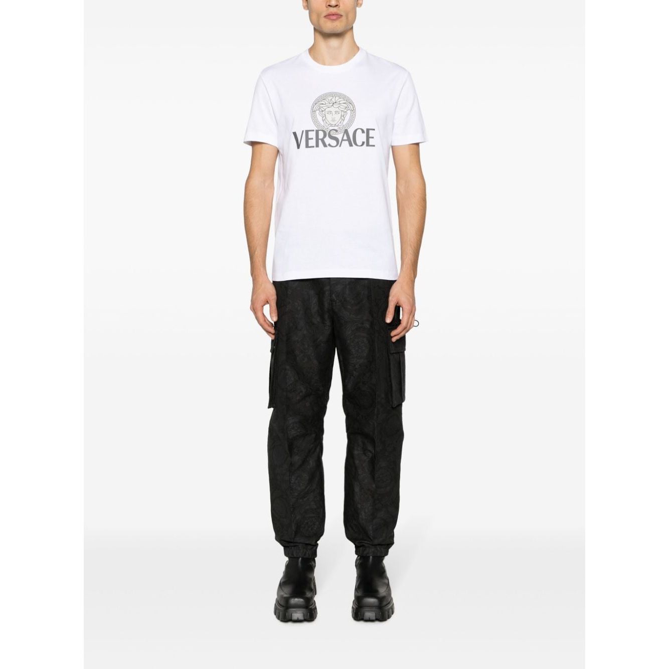 Versace Medusa logo-print T-shirt Topwear Versace White Smoke