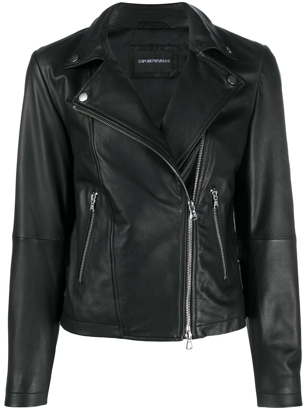 Emporio Armani Zip Up Biker Jacket Jackets Emporio Armani Dark Slate Gray
