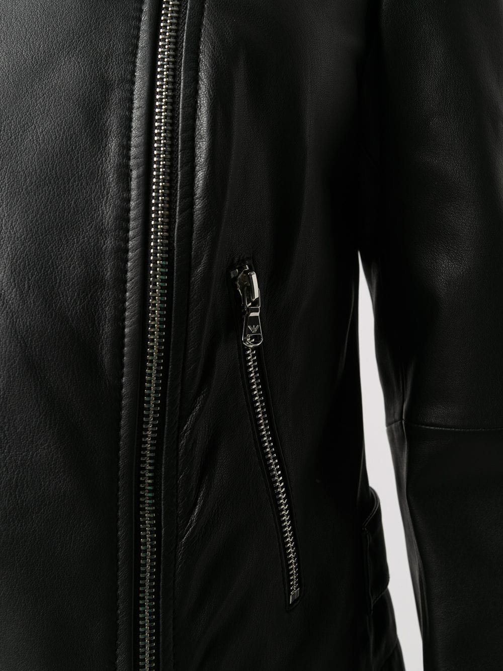 Emporio Armani Zip Up Biker Jacket Jackets Emporio Armani Black