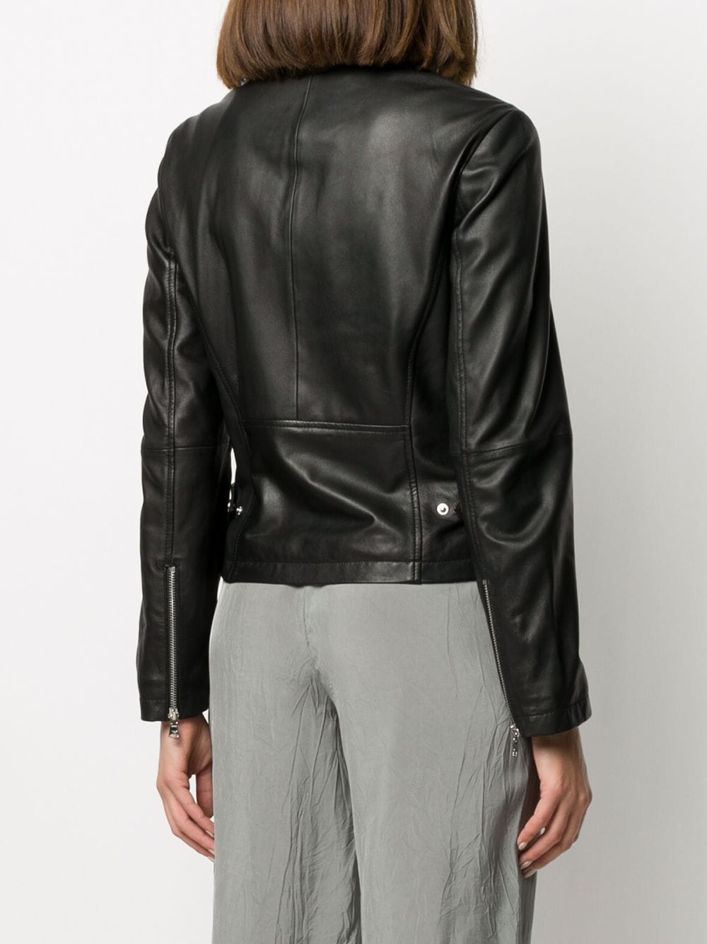 Emporio Armani Zip Up Biker Jacket Jackets Emporio Armani Dark Slate Gray