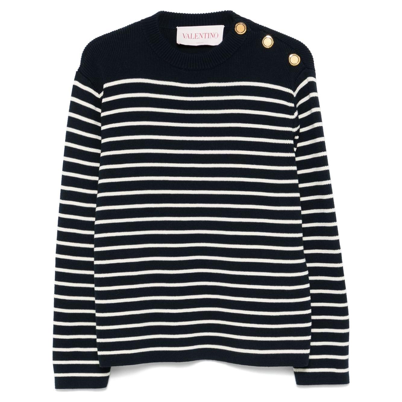 Valentino Sweaters White Topwear Valentino Black