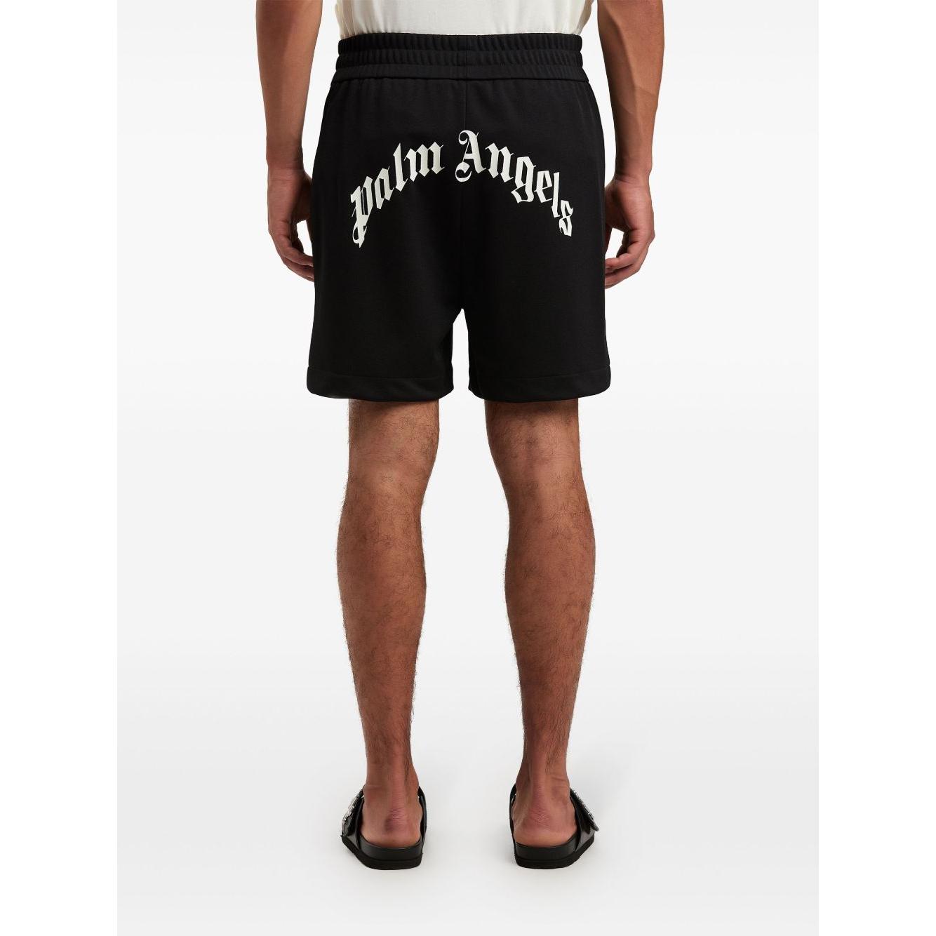 Palm Angels curved logo track shorts Short trousers Palm Angels Black