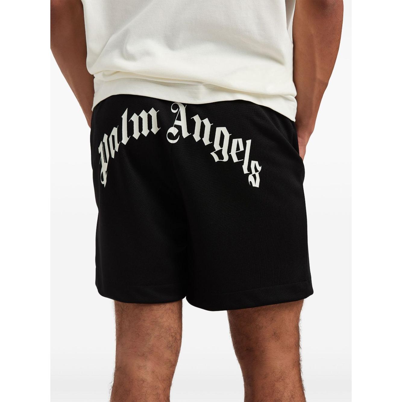 Palm Angels curved logo track shorts Short trousers Palm Angels Black