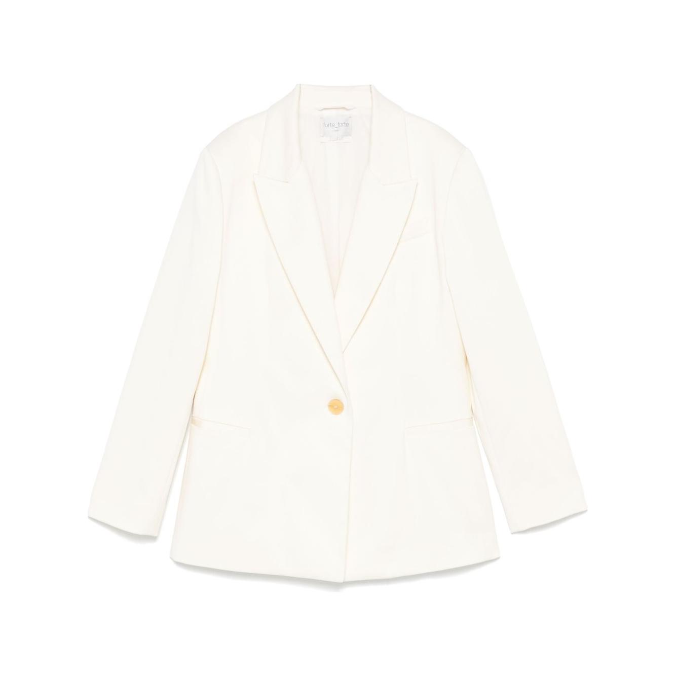 Forte Forte cotton blazer Jackets Forte Forte White Smoke