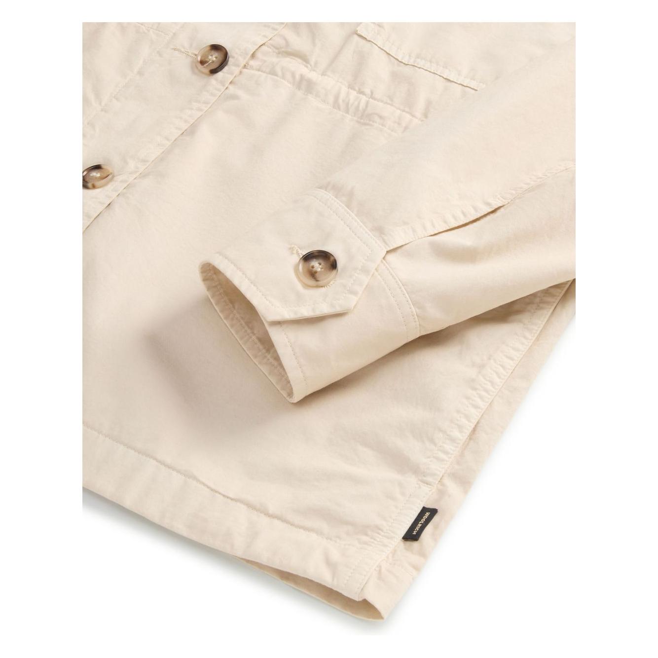 Woolrich Garment-Dyed Pure Cotton Overshirt beige