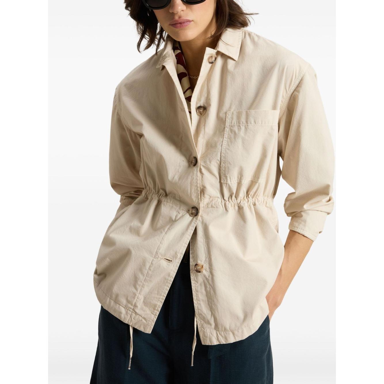 Woolrich Garment-Dyed Pure Cotton Overshirt beige