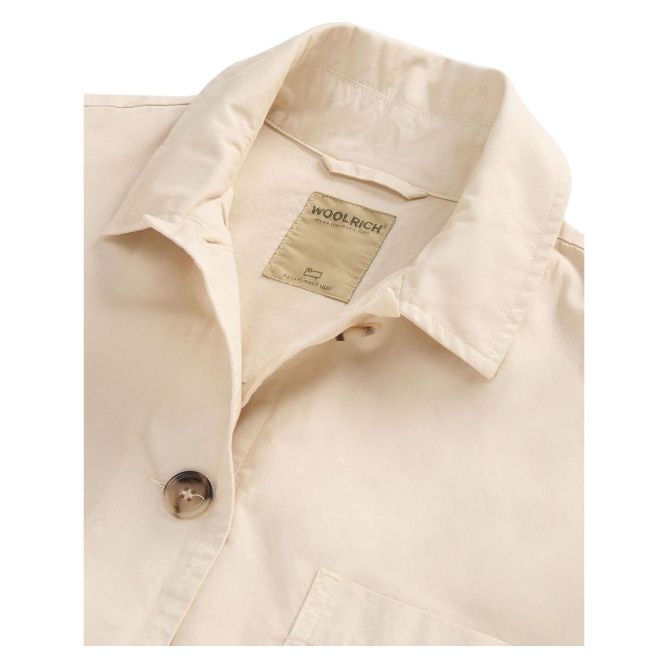 Woolrich Garment-Dyed Pure Cotton Overshirt beige