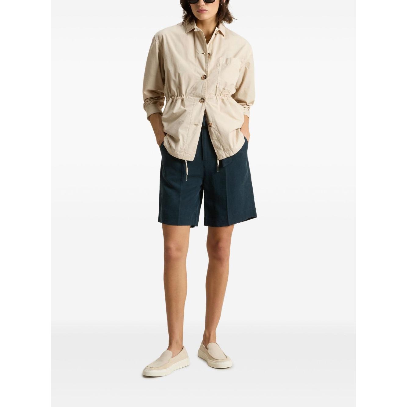 Woolrich Garment-Dyed Pure Cotton Overshirt beige