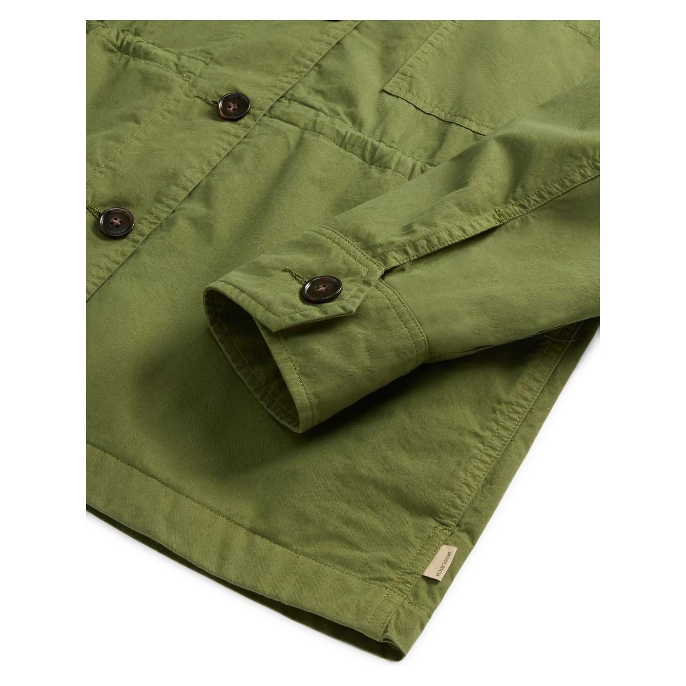 Woolrich Garment-Dyed Pure Cotton Overshirt green