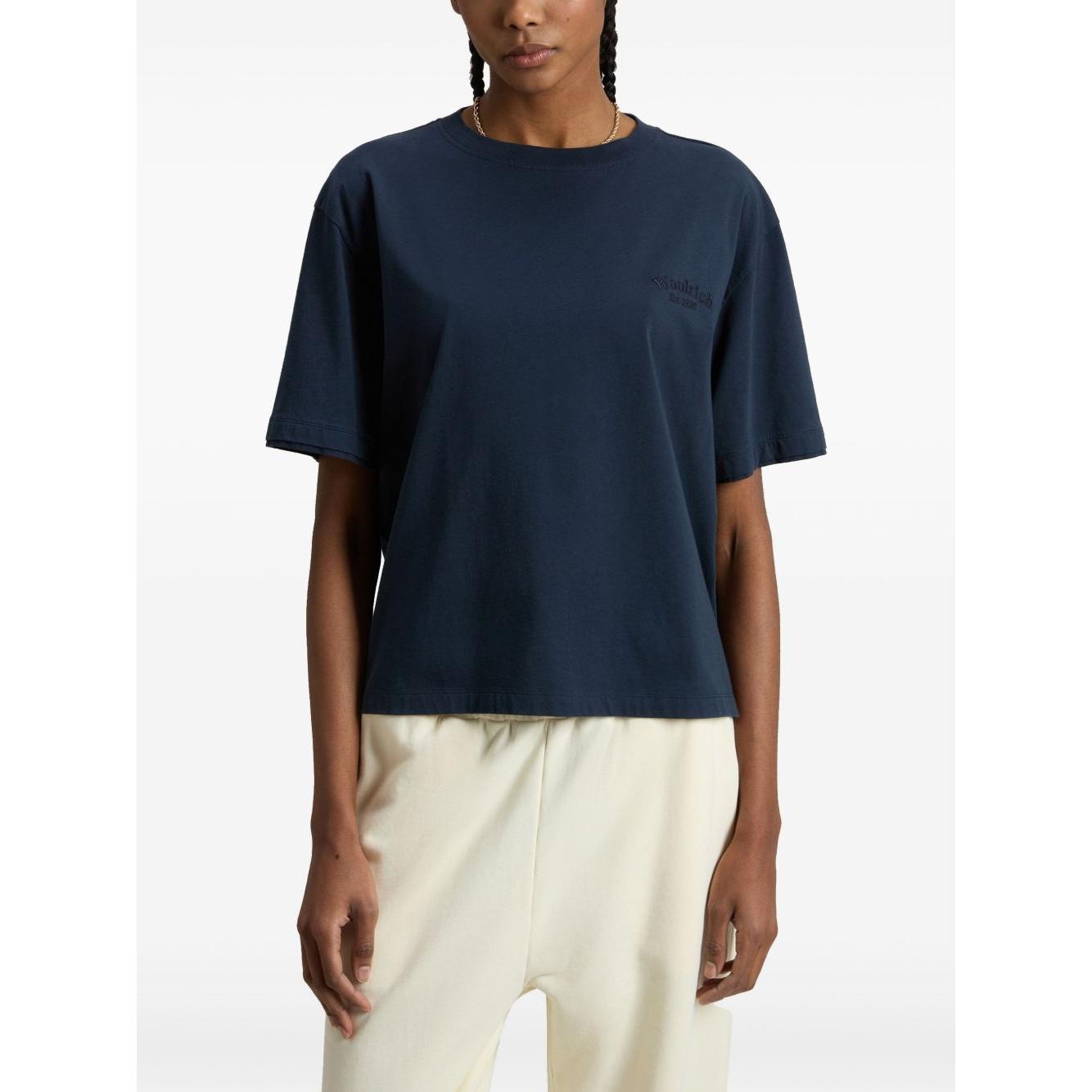 Woolrich Pure Pima Cotton T-Shirt with Logo Topwear Woolrich White Smoke